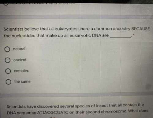 scientist believe that all eukaryotes share a common ancestry because the nucleotides the make up a