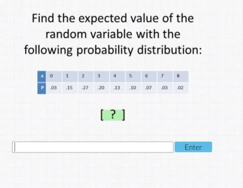 Find the expected value of the random variable with the following probability distribution... pls h