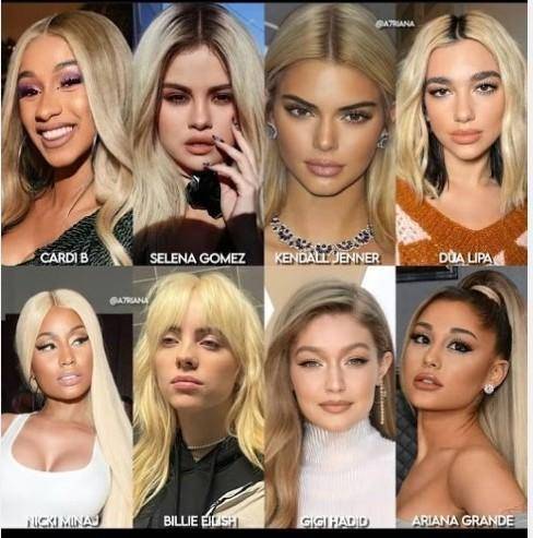 Who is looking most gorgeous in blond hair?

cardi b, Selena Gomez, Kendall Jenner, dua lipa, Nick