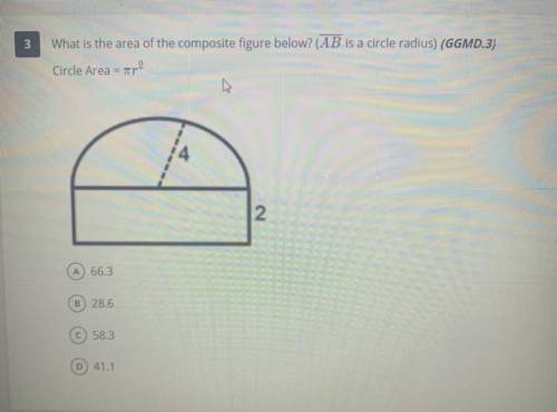 Please helppp!
Question: What is the area of the composite figure below?