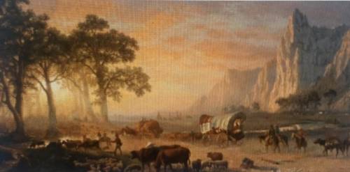 How does the painting explain the idea of Manifest Destiny? give examples