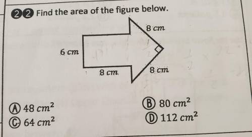 Find the area of the figure below and please show how you got the answer.. Thanks