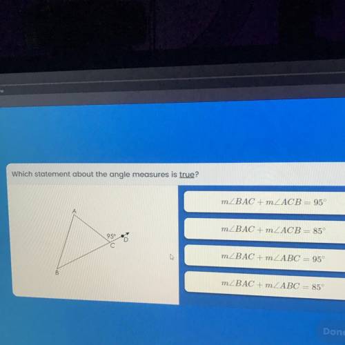 Which statement about the angle measure is true