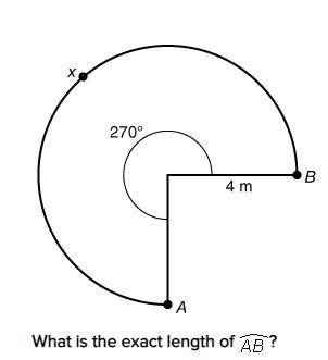 What is the exact length of arc AB?
12πm
6πm
8πm
4πm