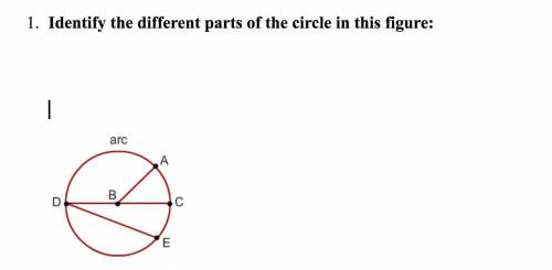 Please help me.Identify the part of a circle