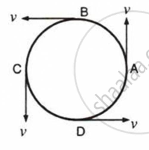 Draw a neat labelled diagram for a particle moving in a circular path with a constant speed. In your