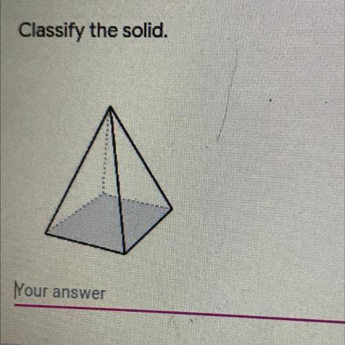 PLEASE HELP
Classify the solid.
Your answer