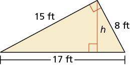 roof has a cross section that is a right triangle. The diagram shows the approximate dimensions of