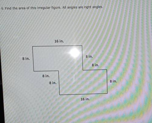 Find the area of this irregular figure. All angles are right angles. ​