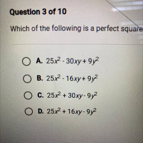 Which of the following is a perfect square trinomial?