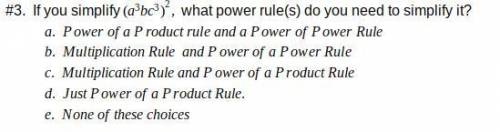 Please determine the right power rule for each problem (no links!)