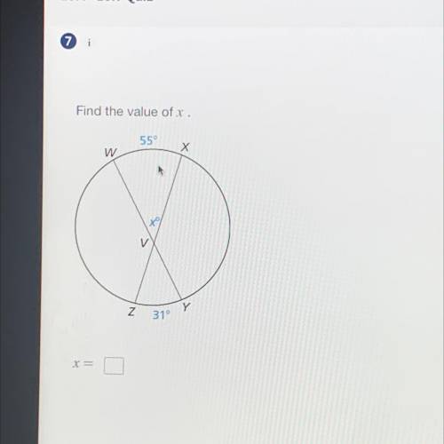 Find the value of x in the circle