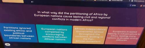In what way did the partitioning of Africa by European nations cause lasting civil and regional con