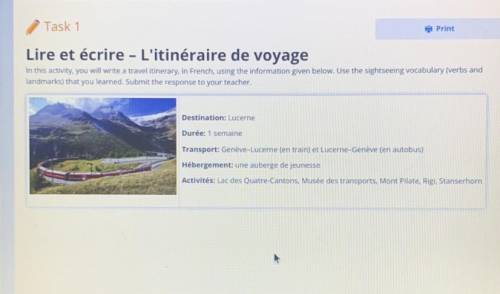 Lire et écrire - L'itinéraire de voyage

In this activity, you will write a travel itinerary, in F