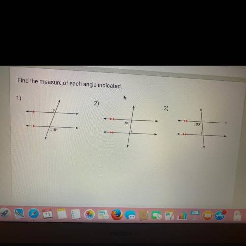 Find the measuring of each angle indicated