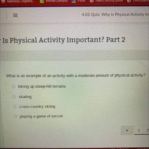 What is an example of an activity with a moderate amount of physical activity?