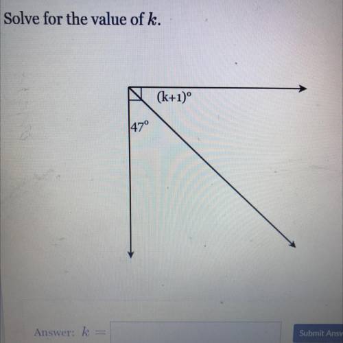 Solve for the value of k