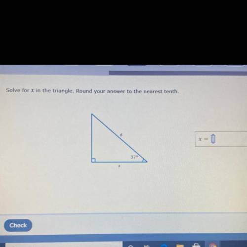 Help!?:( 
solve for x in the triangle