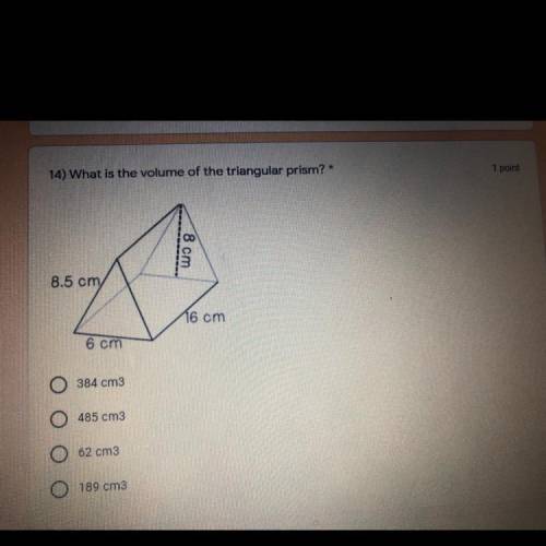 What is the volume of the triangular prism