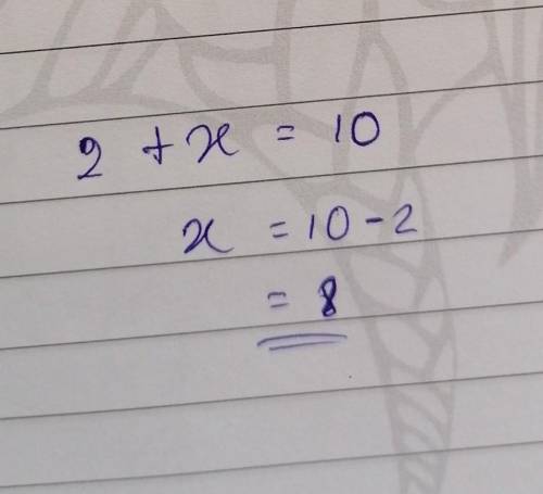 Write an equation which has 8 as its solution.