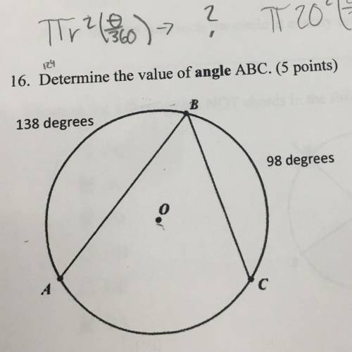 Determine the value of angle ABC?