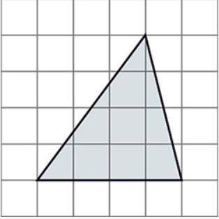 Which statement best describes the area of the triangle shown below?

A. It is one-half the area o