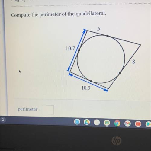 Compute the perimeter of the quadrilateral.
5
10.7
8
10.3