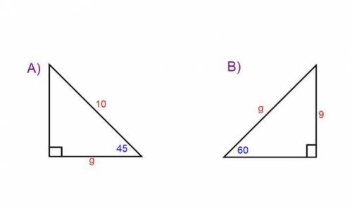 How to find the missing side of a right triangle a=60 b=9