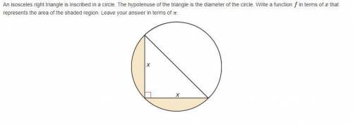 area of isosceles right triangle in terms of hypotenuse