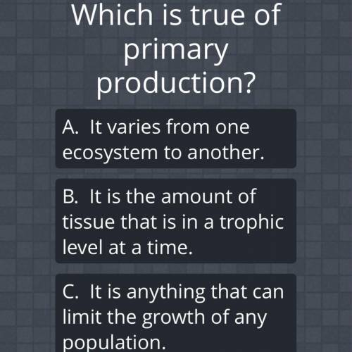 Which is true about primary production. only answer this is you know plz
