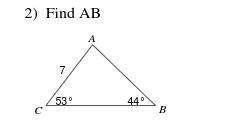 Find Side AB and round to the nearest tenth of a decimal