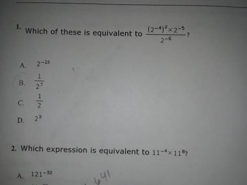 Which of these is equivalent to (2^-4) * 2^-5 / 2^6