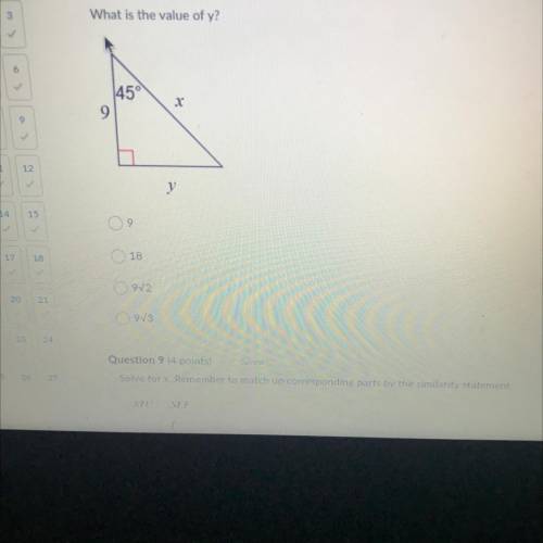 What is the value of y?
Help I will mark brainliest