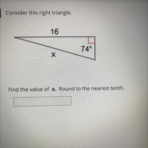 Find the valué of x round to the nearest tenth