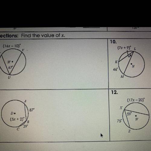 Unit 10 circles homework 4
