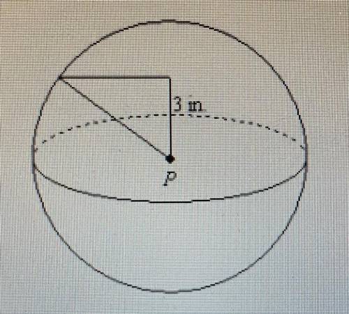 Sphere P has a radius of 5 inches. Find the area of the cross section formed by the intersection of