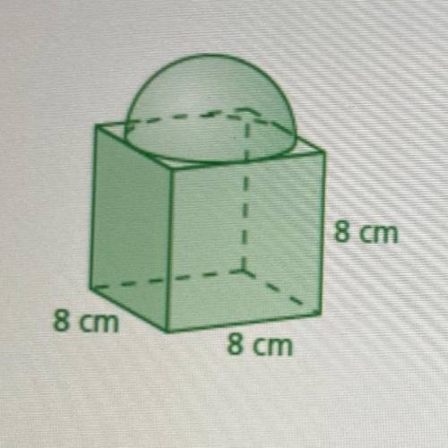 Find the volume of the composite solid. Round your answer to the nearest tenth.

8 cm
8 cm
8 cm
Th