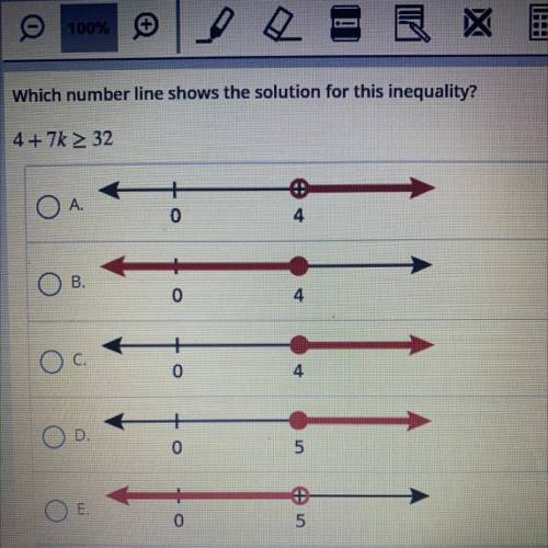Which number line shows the solution to this inequality??
Pls help it’s very easy !!