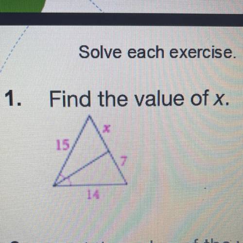1. Find the value of x.
Helppp