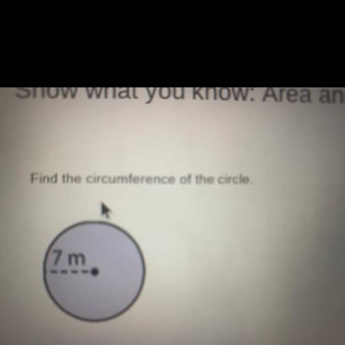 Find the circumference of the circle.
please help me baby