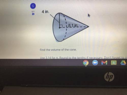Find the volume of the cone