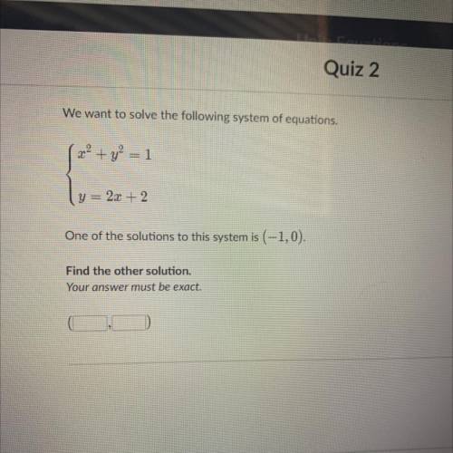 What’s the answer to the question and how can it be solved with ??
