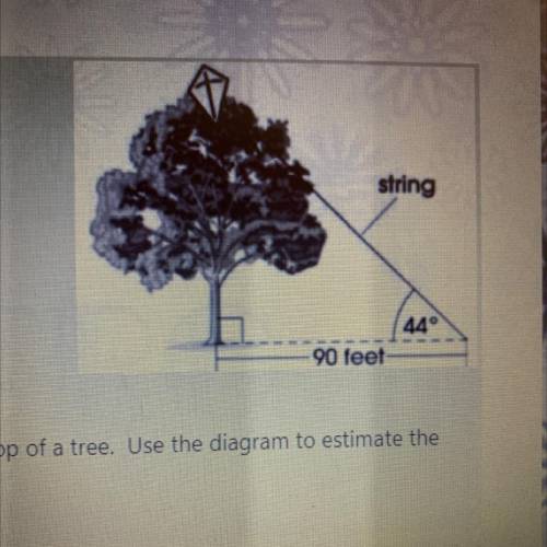 Susan is flying a kite, which gets caught in the top of a tree. Use the diagram to estimate the

h