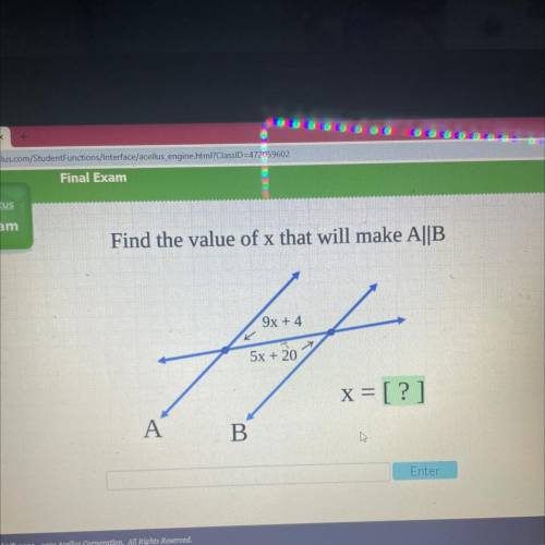 Find value of x that will make a||b