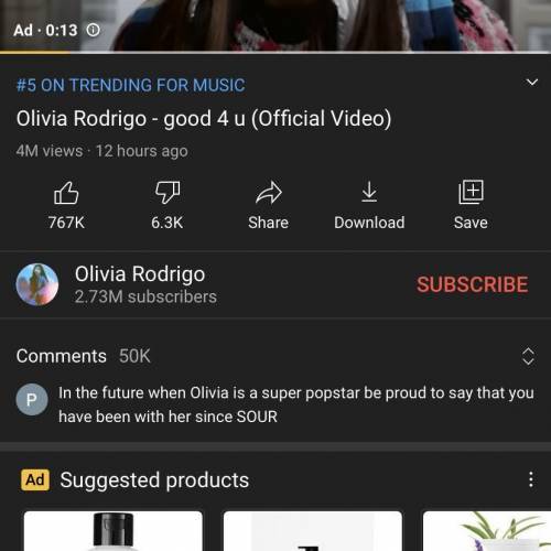 GO Listen to OLIVIA RODIGOS NEW SONG GOOD 4 U Will give someone brainiest for the 1sst person who se