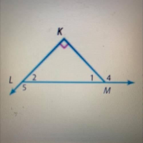 Refer to the figure at the right.
Suppose angle 5= 147º. Find angle 1