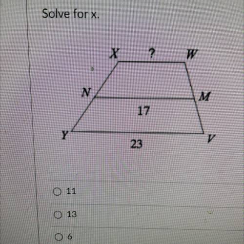 Solve for x.
X х
N
17
Y
23
V