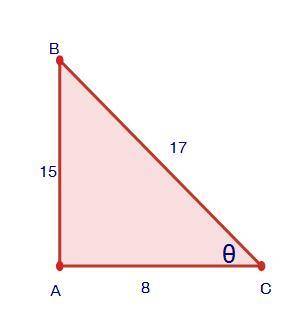 Find the sine ratio of angle Θ. Clue: Use the slash symbol ( / ) to represent the fraction bar, and