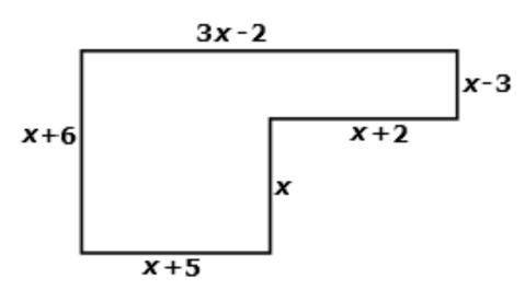What is the perimeter of the figure shown below, which is not drawn to scale?