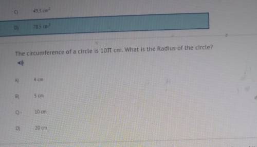 The circumference of a circle is 10 cm. What is the Radius of the circle​